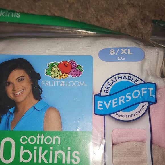 Fruit of the Loom Women's Cotton Bikini Panties 10-pack Size 8/XL - Picture 7 of 13